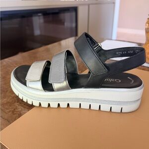 GABOR - Crossover Velcro Wedge Sandal.  Like New